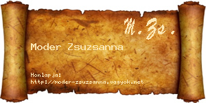 Moder Zsuzsanna névjegykártya